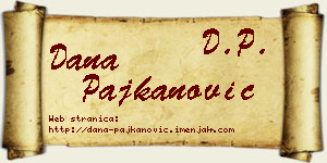 Dana Pajkanović vizit kartica